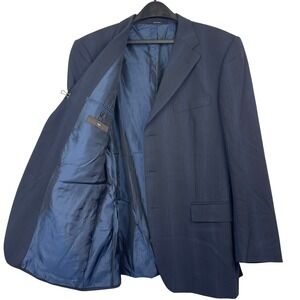 Ermenegildo Zegna 44R (EUR 54) Wool Blue Pinstriped Blazer Sport Coat Jacket